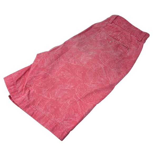 Vineyard Vines‎ Breaker Shorts Mens 30 Coral Pink Cotton Twill Tropical Pattern - Picture 1 of 7